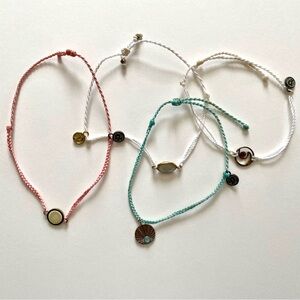 Pura Vida Pink, White, Mint Mini Bracelet Set of four